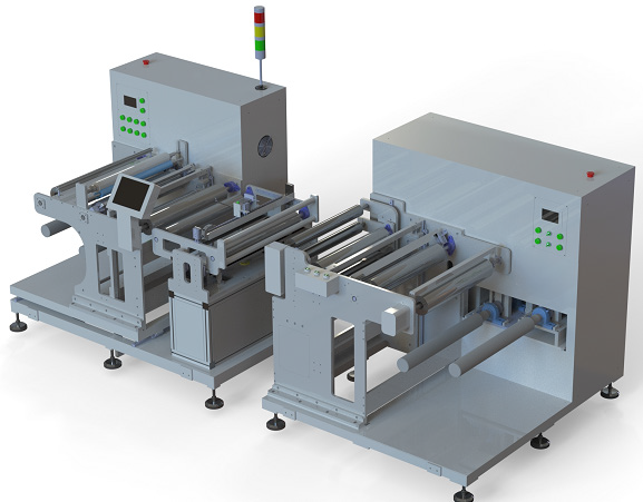 Roll-to-roll image inspection rewinding and unwinding machine Flex-LUR-AOI-500